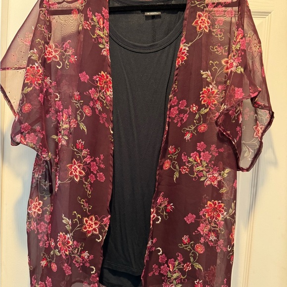 Floral Sheer Kimono Cardigan - Picture 3 of 3